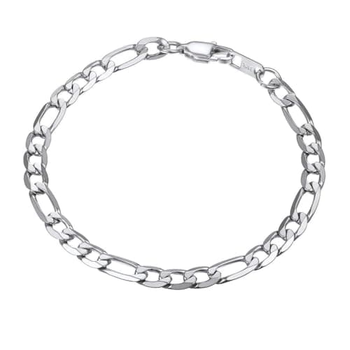 PROSTEEL Stainless Steel Figaro Link Chain Bracelet 6mm 7.5 Inch Men Jewelry