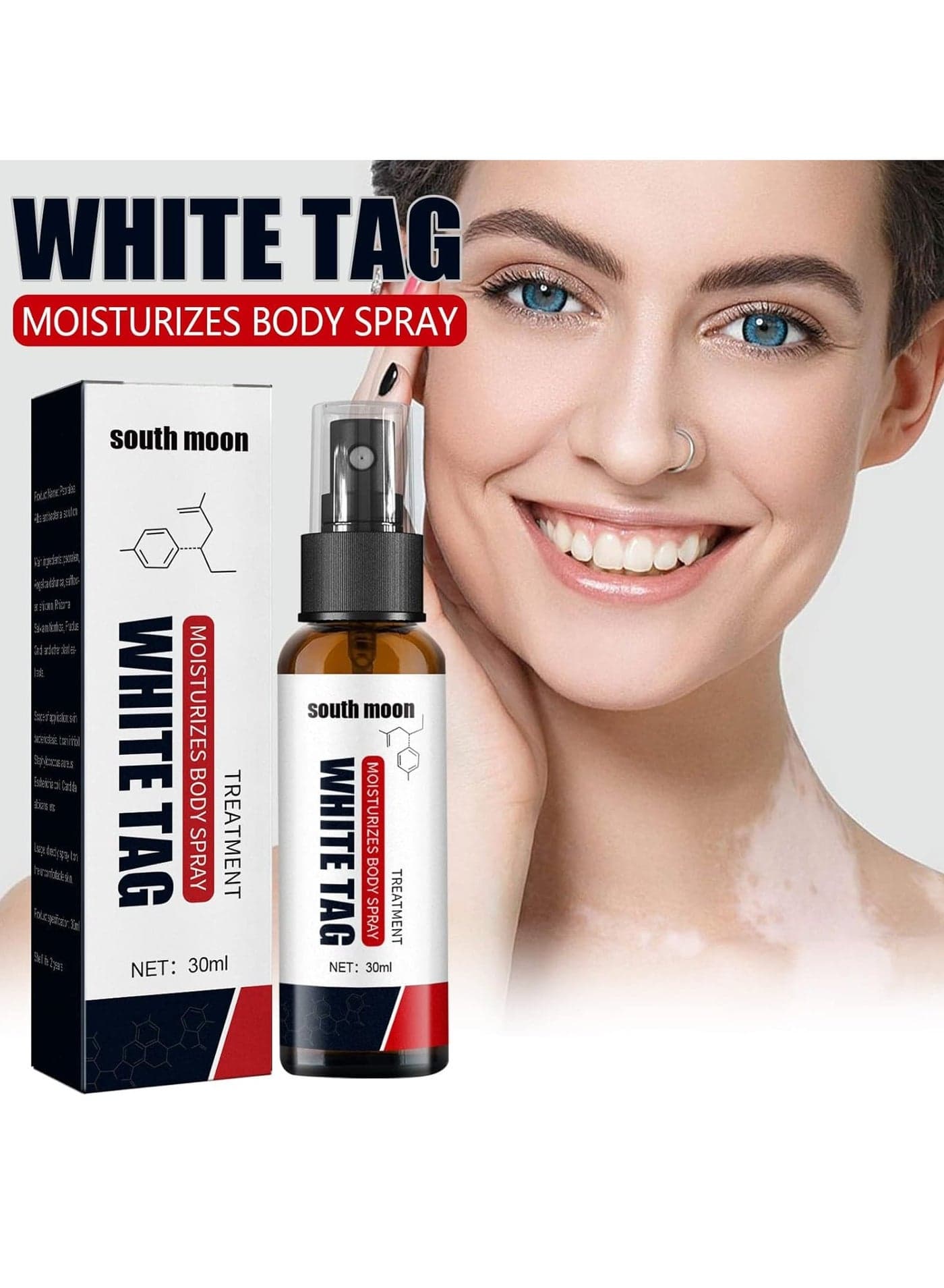 White Tag Spot Remover Spray Vitiligo Ointment, For Skin Vitiligo, Vitiligo Care Cream For Reduce White Spots Repair Spray 30ml