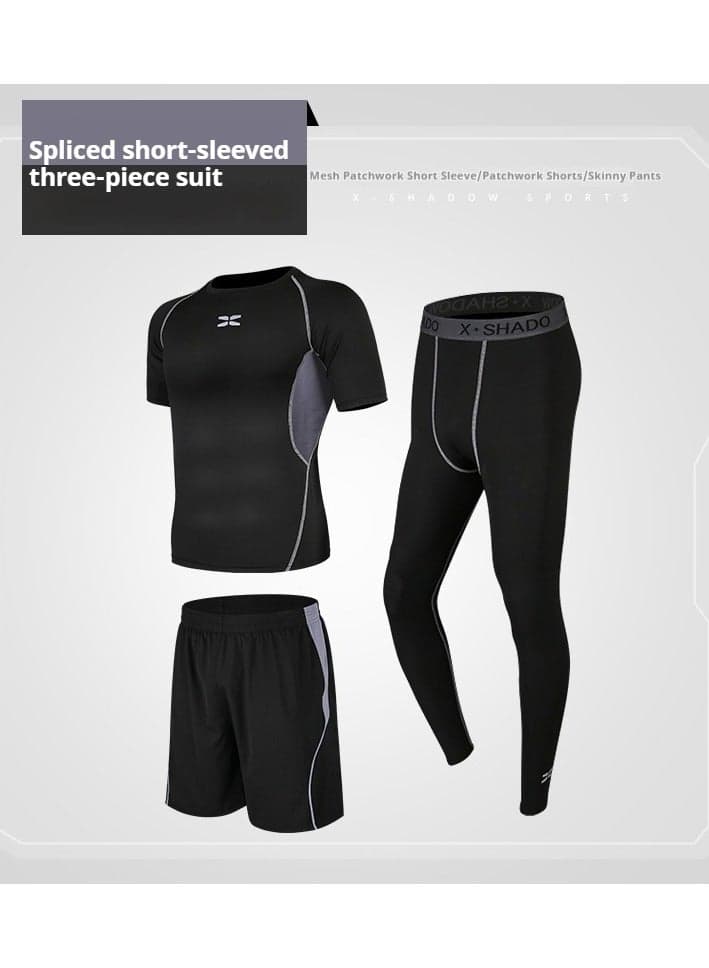 Men's Shorts, Tights Short Sleeves Training Sportswear, Running Sports Suits, Multifunctional Gym Wear