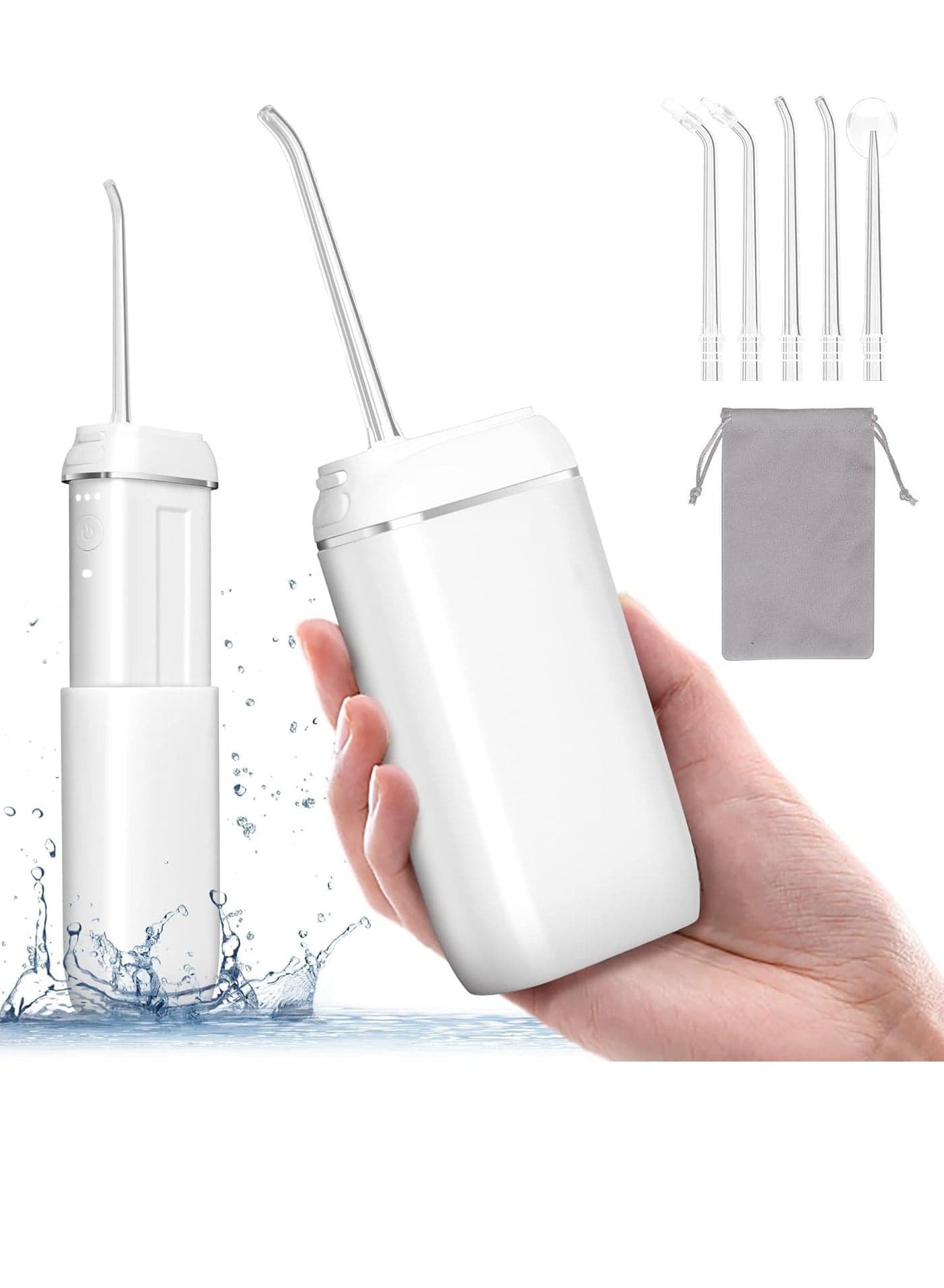 Portable Water Flosser Mini Cordless Irrigator Water Teeth Cleaner Pick for Travel and Home Water Flosser for Teeth Gums Brace Dental Care Telescopic Water Tank 3 Modes IPX8 Waterproof