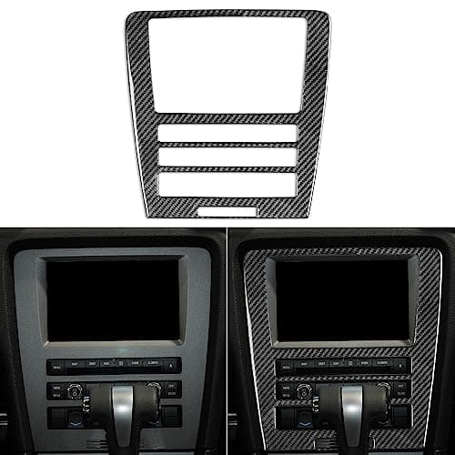 NVCNX Real Premium Carbon Fiber Compatible with Mustang GT Shelby 2010-2014 2011 2012 2013 Car Dashboard Navigation Radio Media CD AC Panel Cover Sticker Decal Interior Trim Accessories Black
