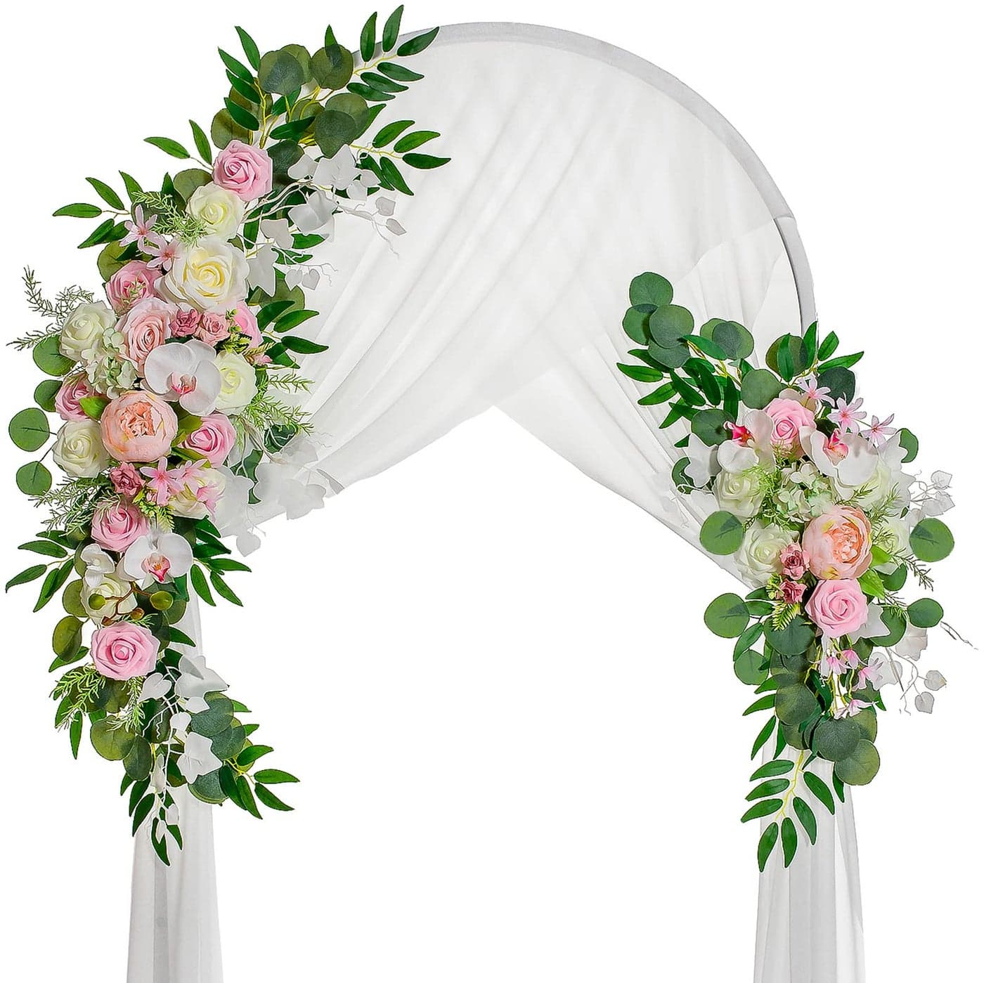 Lisuun Wedding Arch Flowers Artificial Flowers for Decoration Large Flower Swag for Boho Styles Wedding Ceremony Floral Decor Pack of 2