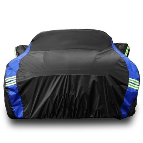 Avecrew for Ford Mustang Car Cover Waterproof All Weather for Automobiles, Outdoor Full Exterior Covers Fit Sedan Ford Mustang with Windproof Strap