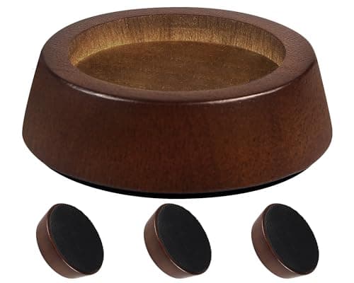 OneDream Wooden Furniture Risers Blocks - 1 inch Set of 4 Bed Risers, Heavy Duty Solid Wood Round Risers, Sofa Riser with Non-Slip Pad, Create Storage Space and Easy Cleaning for The Sweeper