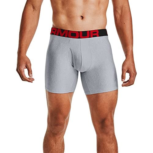 Under Armour mens Tech 6-inch Boxerjock 2-Pack, Mod Gray Light Heather (011)/Jet Gray Light Heather, 5X-Large