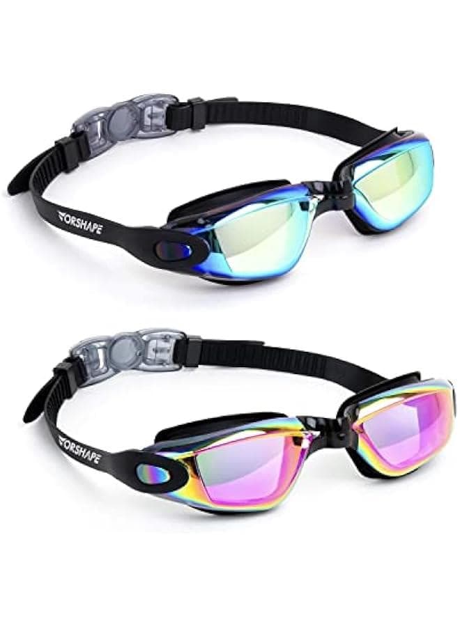 Swim Goggles 2 Pack Anti Fog Swimming Goggles, No Leaking UV Protection Pool Goggles for Adult Men Women Youth