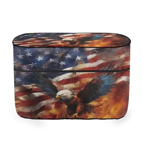 Knextrepoy American Flag Eagle Propane Tank Cover 30lb Flame All Weather Protection Propane Tank Cover Table with Zipper Waterproof Camper RV Parts RV Accessories