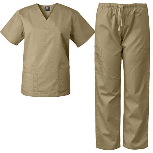 Medgear womens Set Medical Scrubs, Sand, XX-Large US