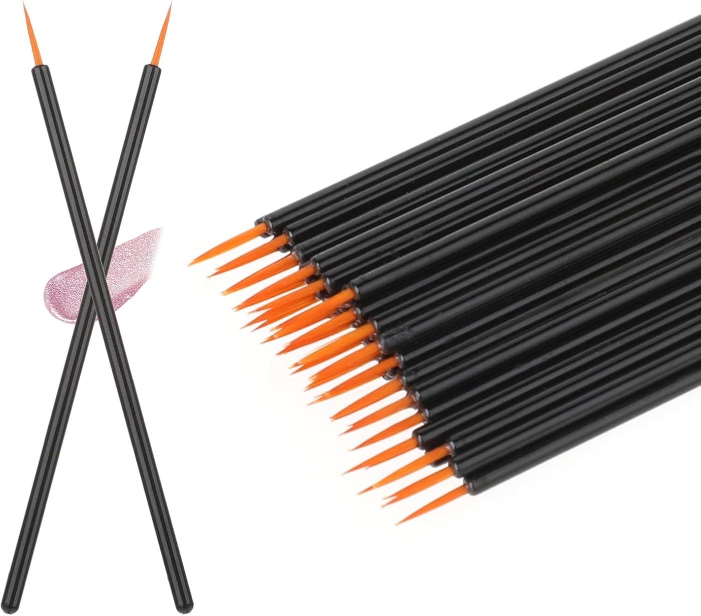 100 Pack Eyeliner Brushs Fine Point Applicator Makeup Eyeliner Wands Eyelash Applicator Cosmetic Eye Wands Makeup Brushes Tools Black