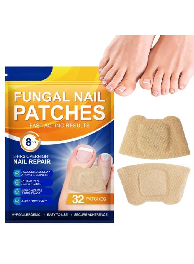 32 Pcs Fungal Nail Patches,Toenail Fungus Treatment Extra Strength - Toe Nail Fungus Treatments for Men and Women, Overnight Renewal Nail Repair Patches