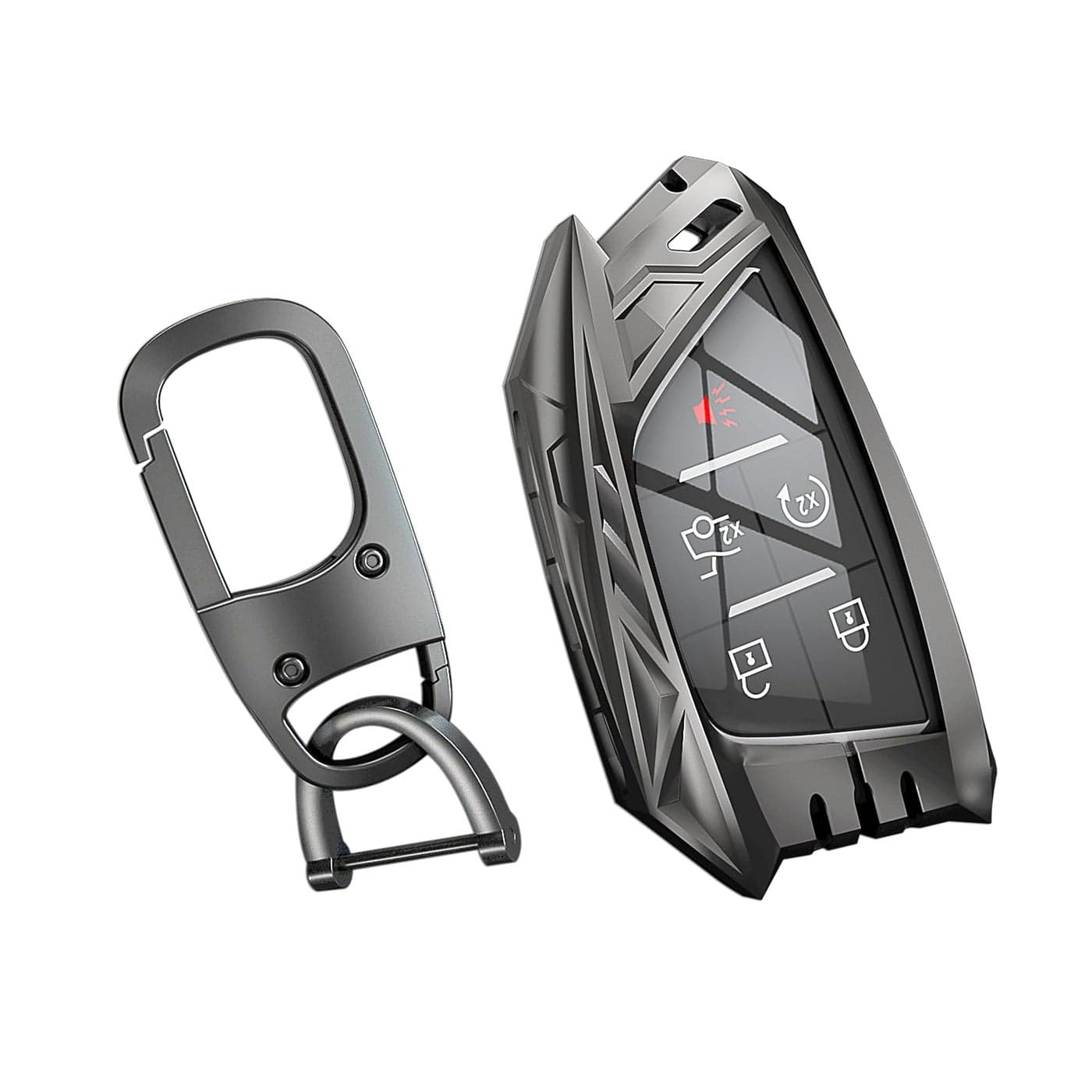 SLAKNOK for Cadillac Key Fob Cover with KeychainStylish and Durable Zinc Alloy Protection Key Case Compatible with 20202023 Escalade ESV CT4 CT5 CT6 CTS XT6 Smart Remote Key Shell Accessories