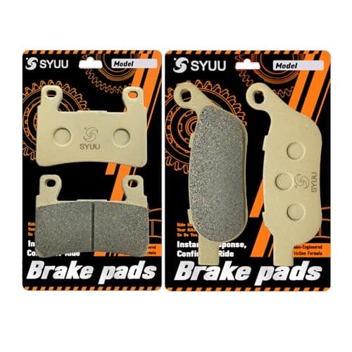 S SYUU High-Performance Reliable Motorcycle Front Rear Brake Pads Set Kit Compatible with Harley Davidson FLSTF/FLSTFB Fat Boy LO FXSB Breakout 2015-2017 - Low Noise, Easy Installation FA296F FA458R