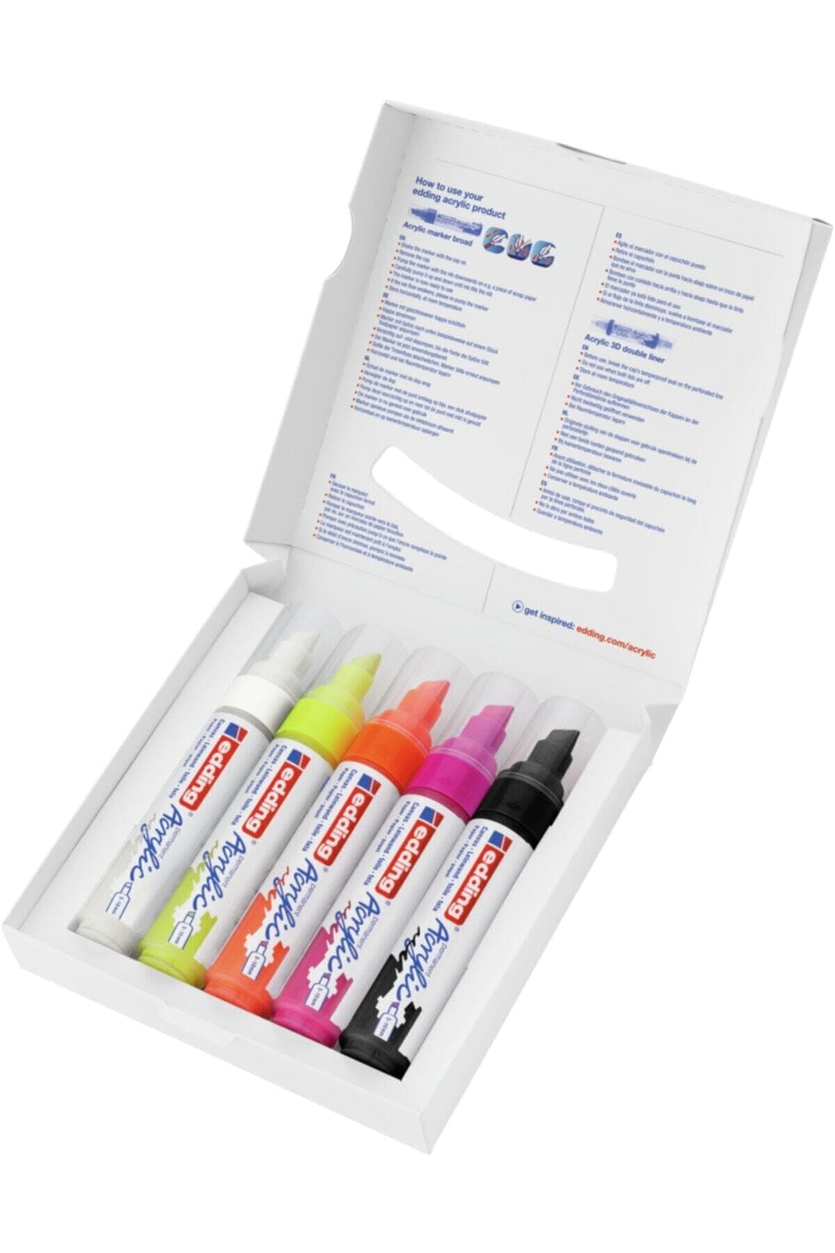 edding 5000 acrylic marker broad neon colours acrylic paint markers 5pack neon 510mm chisel nib acrylic marker for painting on canvas wood acrylic marker waterproof