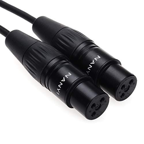 NANYI 2pcs XLR Splitter Microphone Cable - 3-Pin XLR Female to Female, 10Feet/3Meter DMX Patch Cords with Oxygen-Free Copper