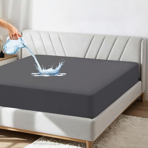 GADDA CO Waterproof King Mattress Protector | Bamboo-Feel Soft Cotton Surface, Cool & Hypoallergenic Comfort | Fitted Cover for 78x72 in Mattress (6x6.5 ft, Grey)