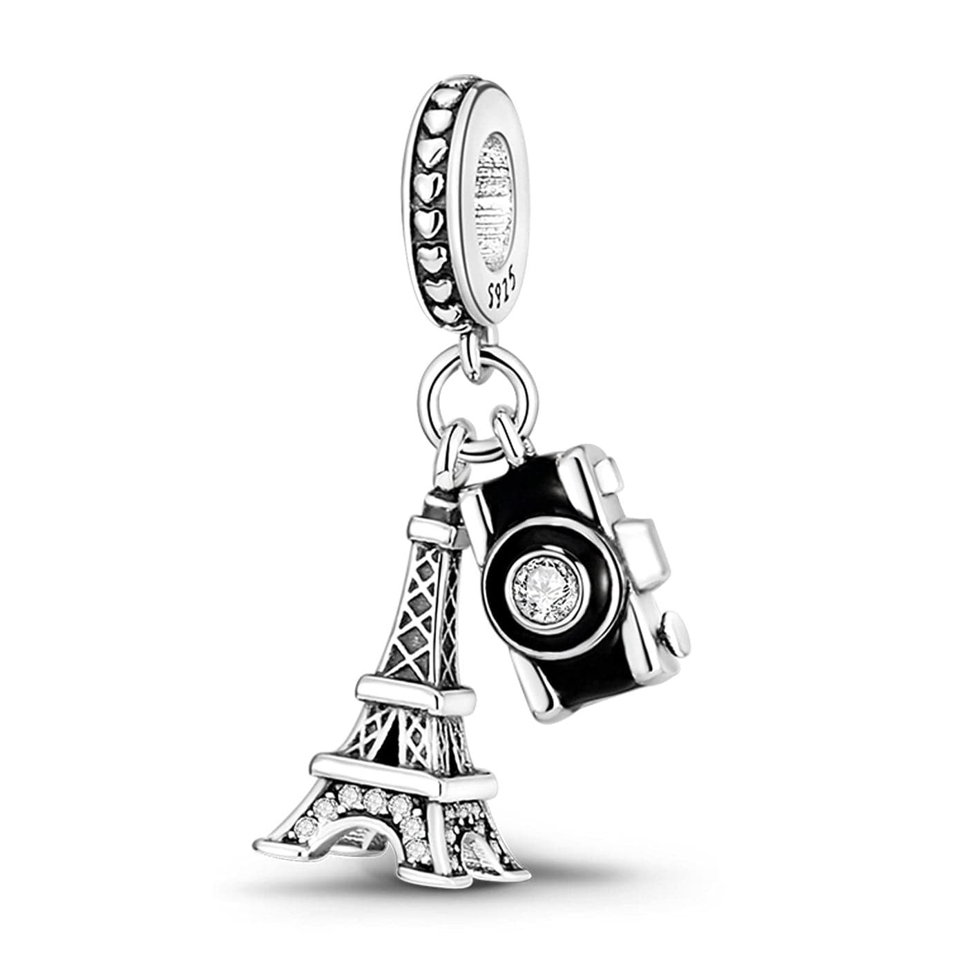 MULA 925 Sterling Silver Charms for Bracelets and Necklaces Lipstick and Bag Dangle Pendants Tower Camera Beads Jewelry Charms for Women