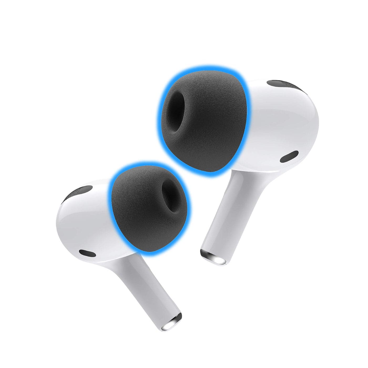 Foam Masters Memory Foam Ear Tips for AirPods Pro 1st & 2nd Gen | Comfortable | Secure | Better Noise Cancellation | Version 3.0 Replacement Buds (Large - 3 Pairs, Black)