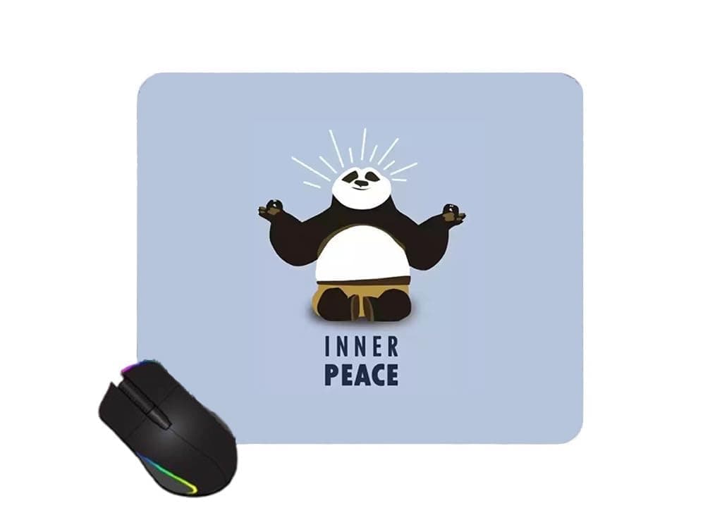 Premium Cute Panda Mouse Pad – Stylish Printed Mousepad with Durable Non-Slip Rubber Base & Smooth Control Surface for Laptop, Desktop & Office Use (Panda Inner Peace)