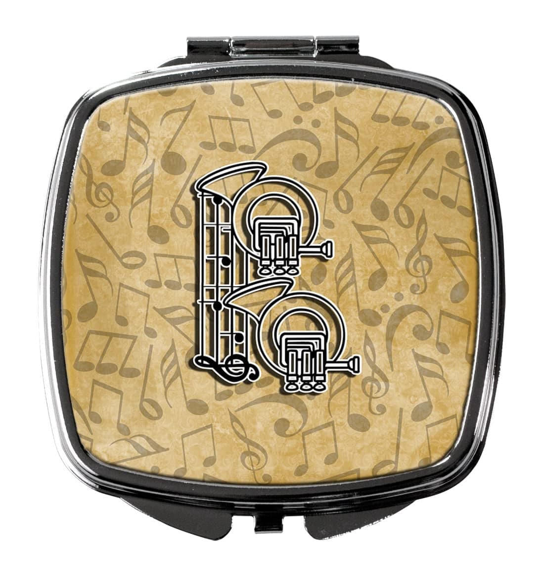 Caroline's Treasures CJ2004-BSCM Letter B Musical Instrument Alphabet Compact Mirror Decorative Travel Makeup Mirror for Women Girls Gifts Pocket Makeup Mirror Folding Handheld
