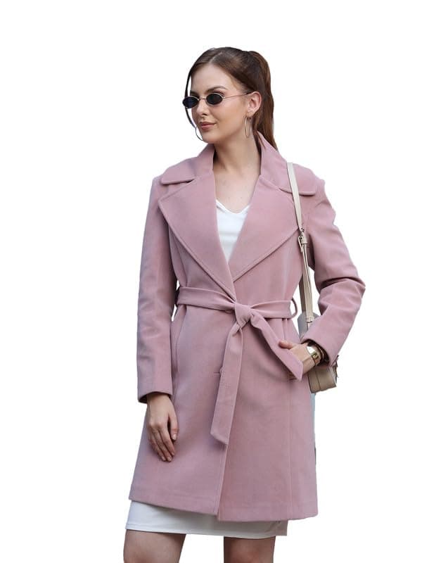 PLAGG Women Winter Trench Coat | Knee Length Design for Casual and Semi Formal Wear | Notched lapel