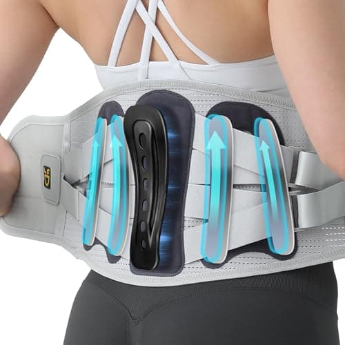 BLACKYEW Lower Back Brace for Women and Men - Adjustable Lumbar Back Brace, Full Support Lumbar Brace, Ergonomic Design & Soft Breathable 3D Knit Material, for Sciatica Scoliosis Posture, Ideal for Work Lifting (M)