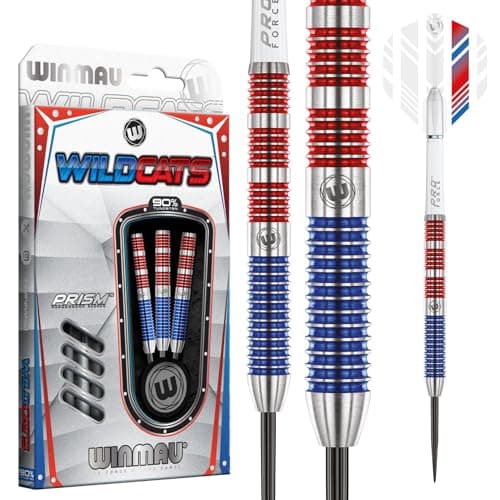 Winmau Wildcats 22 Gram Tungsten Darts Set with Flights and Stems (Shafts)
