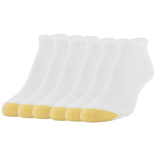 GOLDTOE Women's Sport Vacation No Show Socks with Tab, 6-Pairs, White, Shoe Size: 6-9