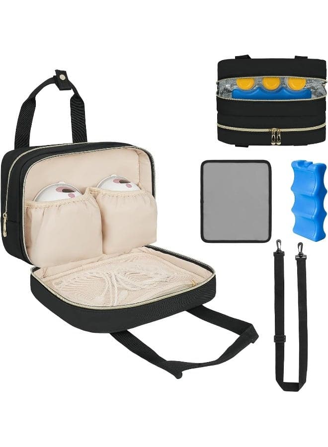 ZIOZERTT Wearable Breast Pump Bag Black