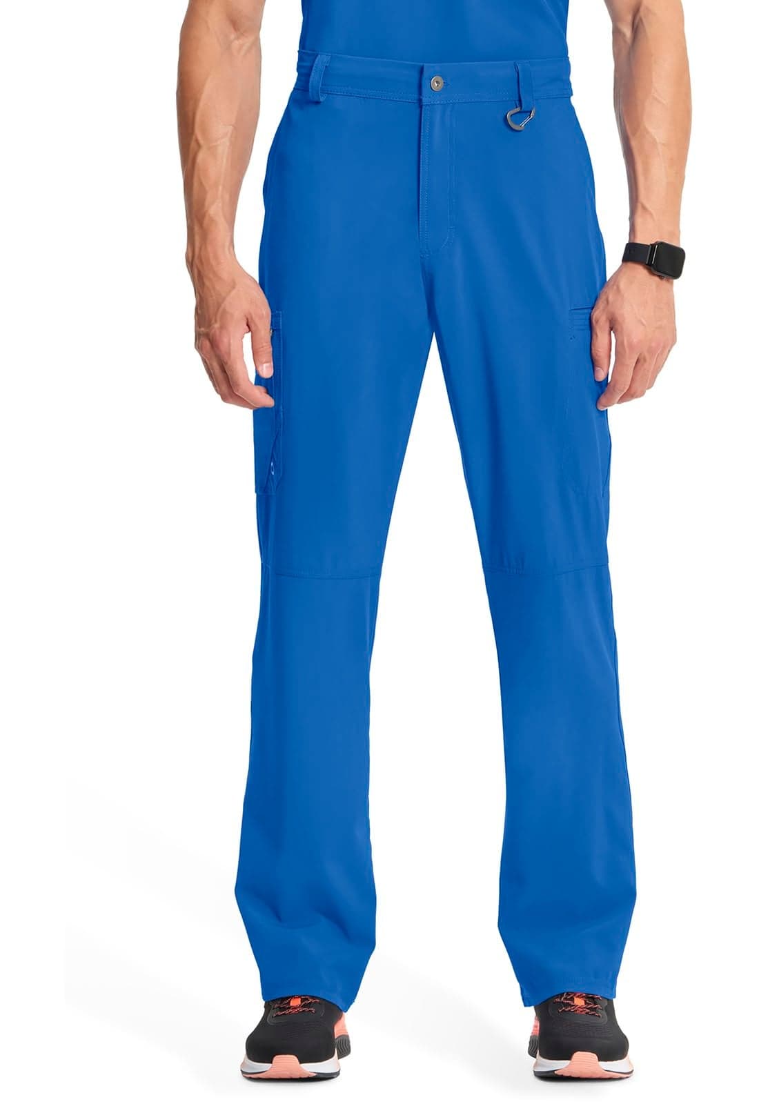 Cherokee Infinity Men Scrub Pants 6 Pockets Tapered Leg with Fly Front and Inside Functional Drawstring CK200A L Royal