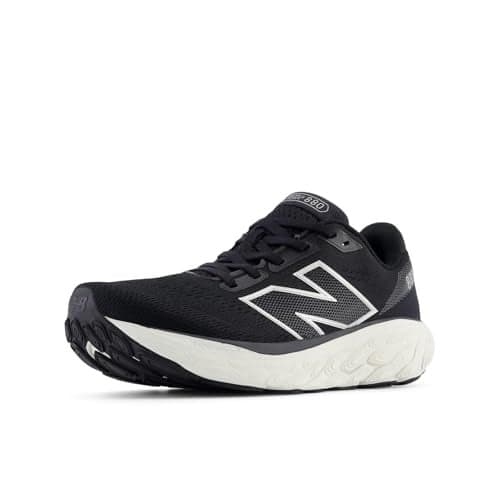 New Balance Women's W880V14 Running Shoe, Black/Sea Salt/Silver Metallic, 7 Narrow