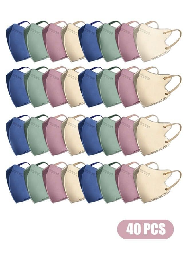 40 Pcs 3D Masks Set, Dust Proof Sun Protection Fabric Face Covering (Colorful)
