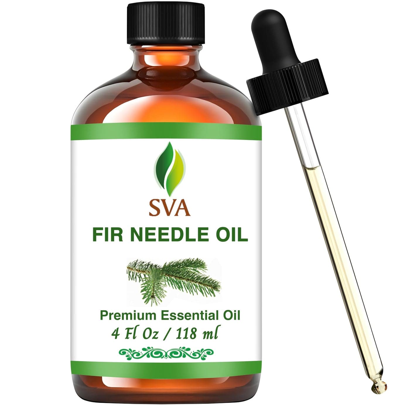 SVA Fir Needle Essential Oil 4 Fl Oz 100 Natural Fir Needle Oil for Diffuser Hair Care Face Skin Care Aromatherapy Scalp and Body Massage Soap and Candle Making with Dropper