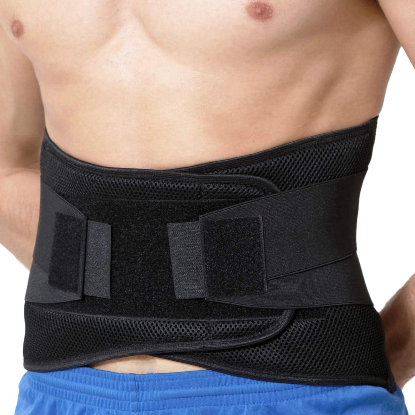 NeoTech Care Adjustable Compression Back Brace Lumbar Support Belt Black Size XL