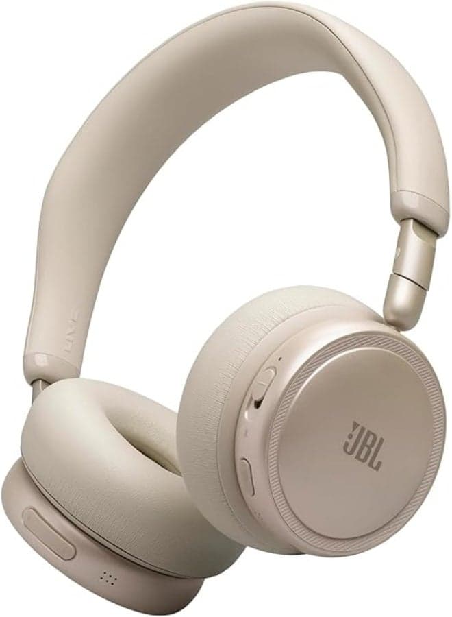 JBL Live 680NC Wireless On-Ear Headphones with Adaptive Noise Cancelling, Spatial Sound, Voice Control and JBL Pure Bass champagne