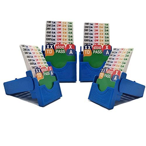 Jranter Set of 4 Bridge Bidding Boxes for Bridge Game Set of Four Bridge Bidding Boxes Premium Bridge kit Bidding DeviceCard Game AccessoriesBlue