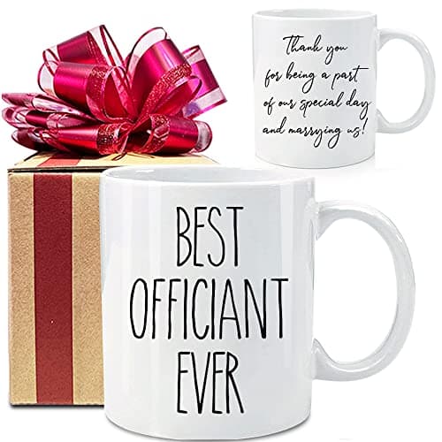 Dnuiyses Wedding Officiant Mug, Funny Wedding Registry Mugs, Best Officiants Ever Gift from Couple, Bride Groom Thank You Mug Gifts for Wedding Day, Bridesmaid Gifts, Just Married Gift for Newlywed