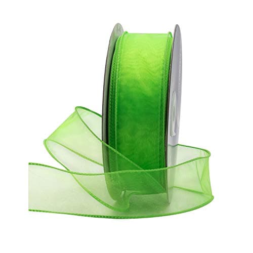 Royal Imports Organza Wired Sheer Ribbon 15 9 for Floral Craft Decoration 50 Yard Roll 150 FT Spool Lime Green