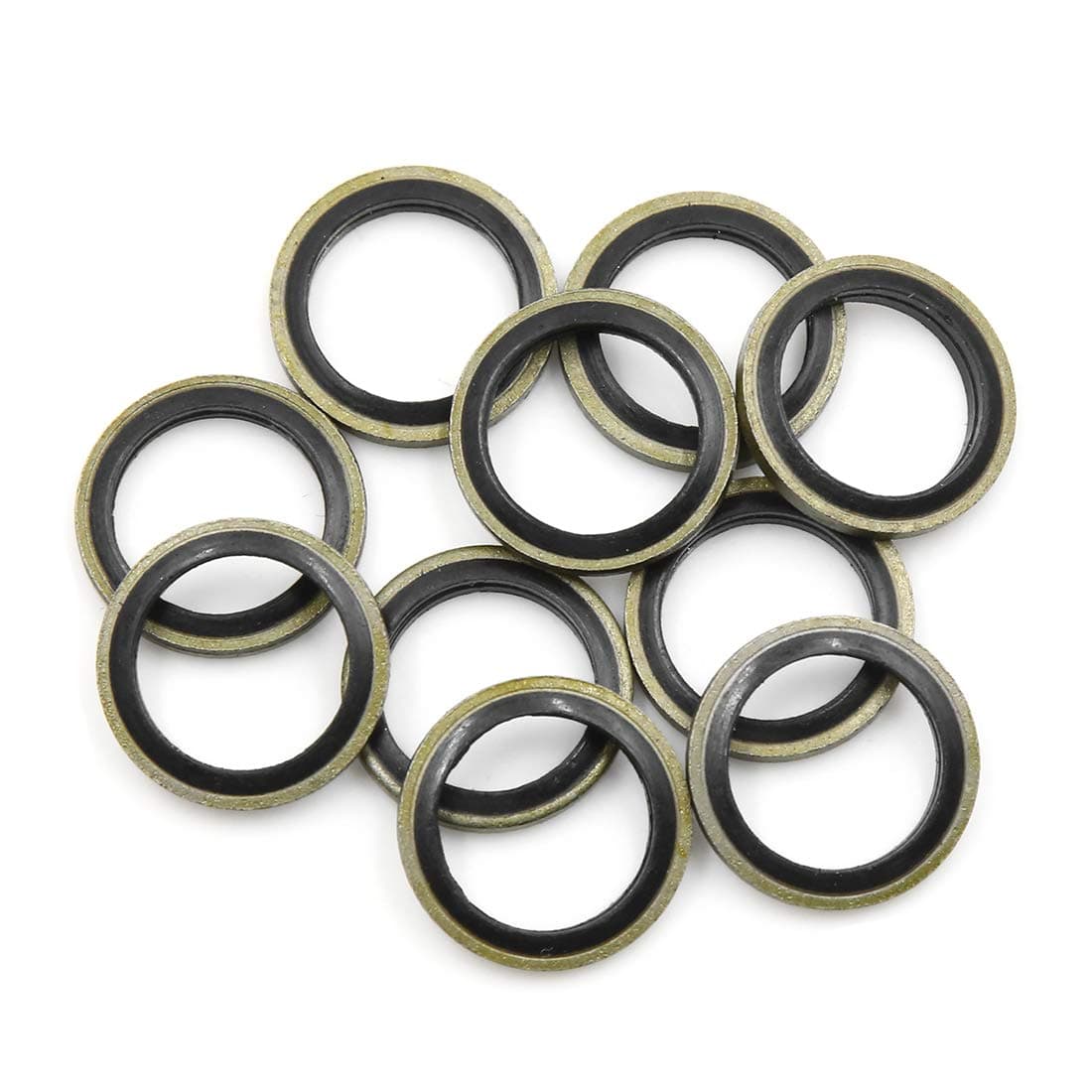 X AUTOHAUX 10pcs Engine Oil Crush Washers Drain Plug Gaskets 14mm ID 20mm OD for Car