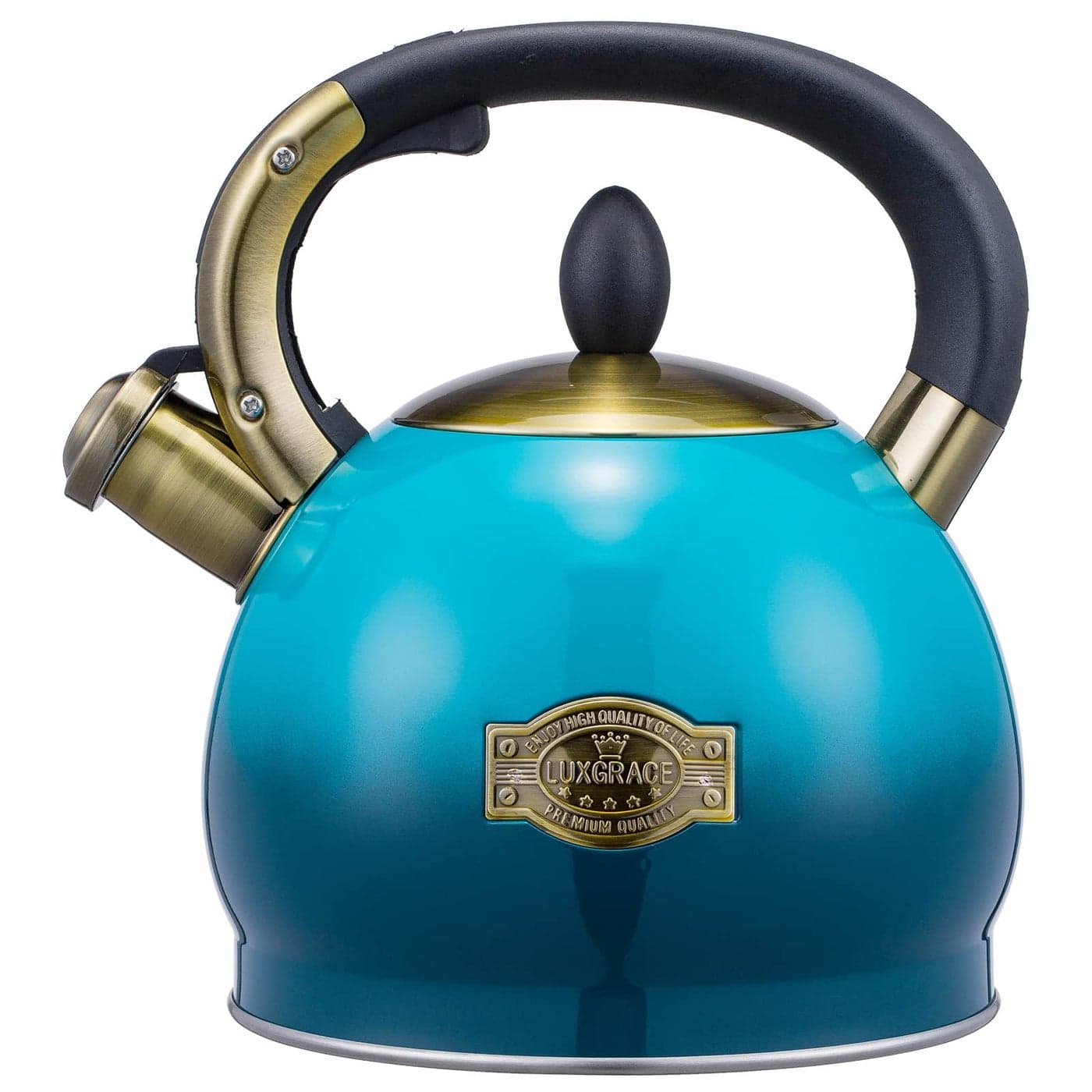 Whistling Tea Kettle Stove Top Teapot Stainless Steel Teakettle 28 QUART Blue