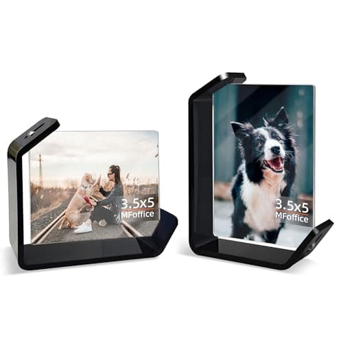 3.5x5 Picture Frame, 2 Pack Small Photo Frame, Color Double-Sided Tabletop Stands with Horizontal and Vertical Display Options for Modern Home Office Decor, Black