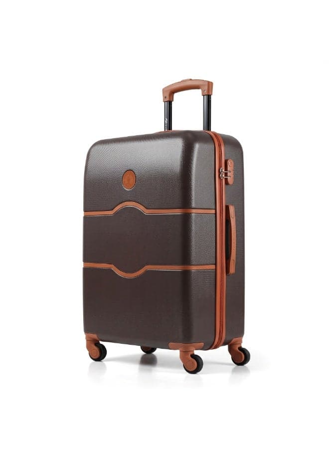 Eagle Express Iconic 20 Inch Cabin Luggage Maple Brown, ABS Hard Shell Carry On Trolley Suitcase with Lightweight Travel Design, 360 Spinner Wheels, Secure Lock System and 2 Year Warranty