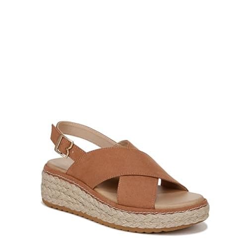 Dr. Scholl's Shoes Womens Ember Espadrille Sandal Chip Brown Microfiber 8.5 M