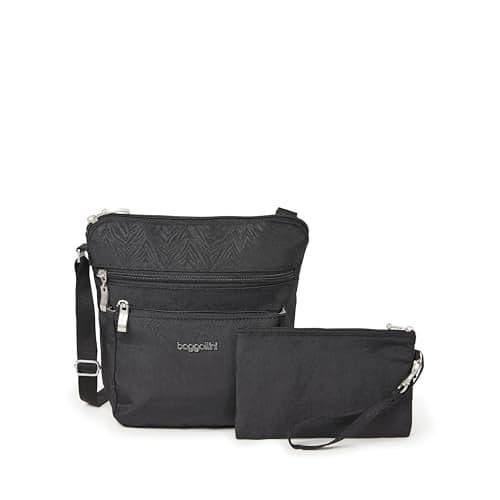Baggallini Women's Pocket Crossbody, Black Zebra