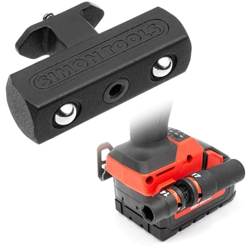 Simon Tools Socket Holder for Milwaukee Dewalt Impact Wrenches Choose 12 or 38 Size Holds Two Sockets Lightweight Aluminum Low Profile Mounts to Belt Clip Screw Point