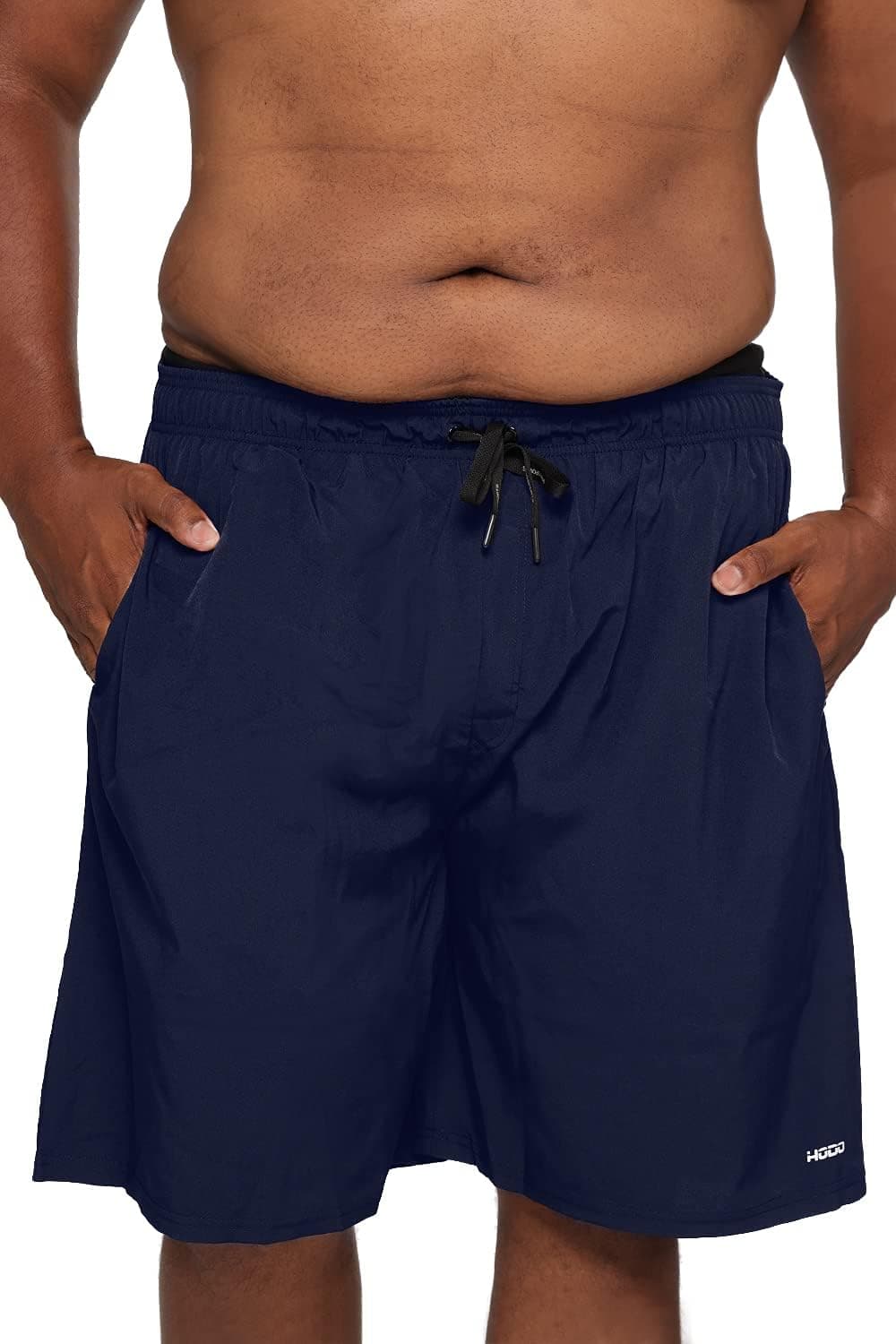 HOdo Mens Big and Tall Swim Trunks 11 inch with Mesh Liner Navy 3XL
