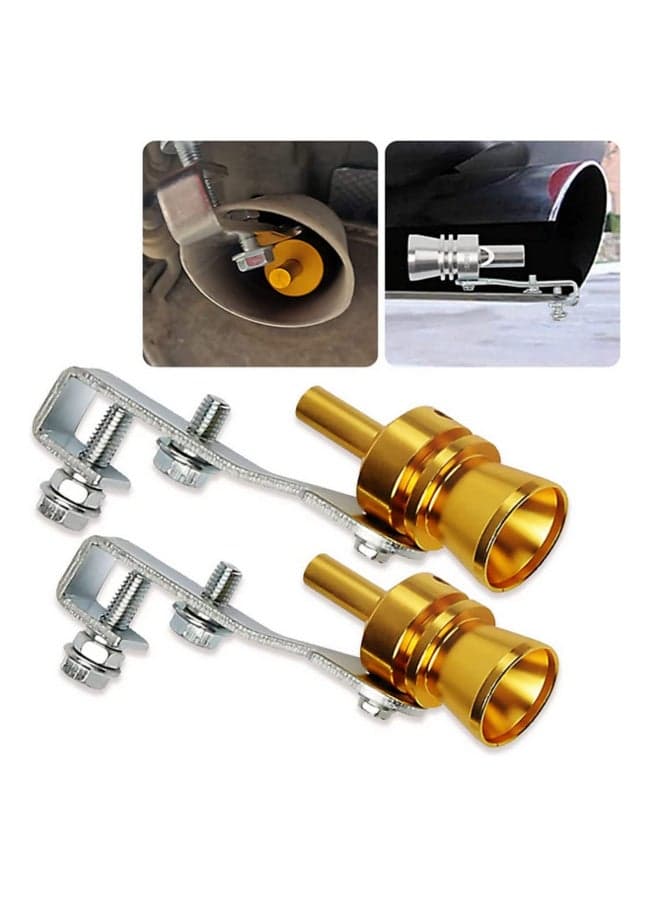 2PCS gold Turbo Sound Whistle Simulator Car Universal Aluminum Tailpipe Whistle Muffler Car Blow Off Valve Tip Imitation Sound Exhaust Valve Muffler Sound Booster Accessories