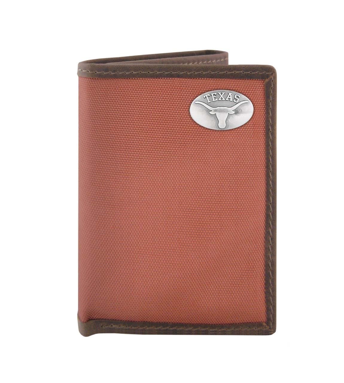NCAA Texas Longhorns Nylon Trifold Concho Wallet, Burnt Orange