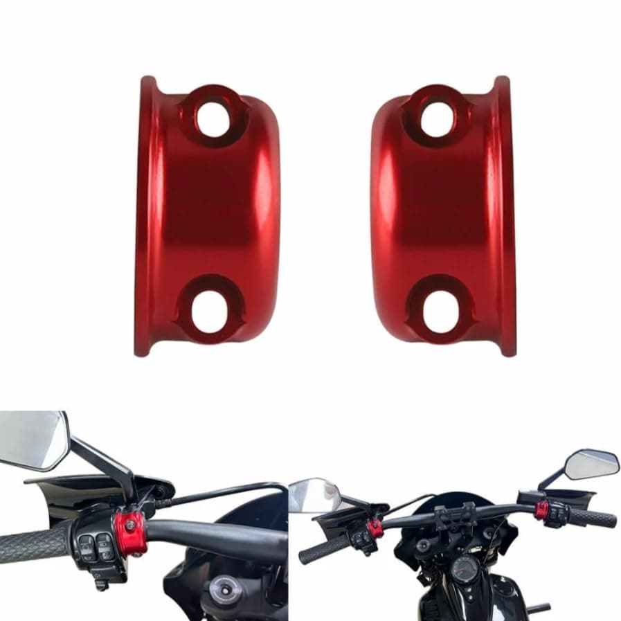 FVMOTO CNC Brake Clutch Perch Clamps Half Clamp Compatible with Harley Sportster Softail Dyna Touring Road Glide Street Glide Red LHSCJQ000