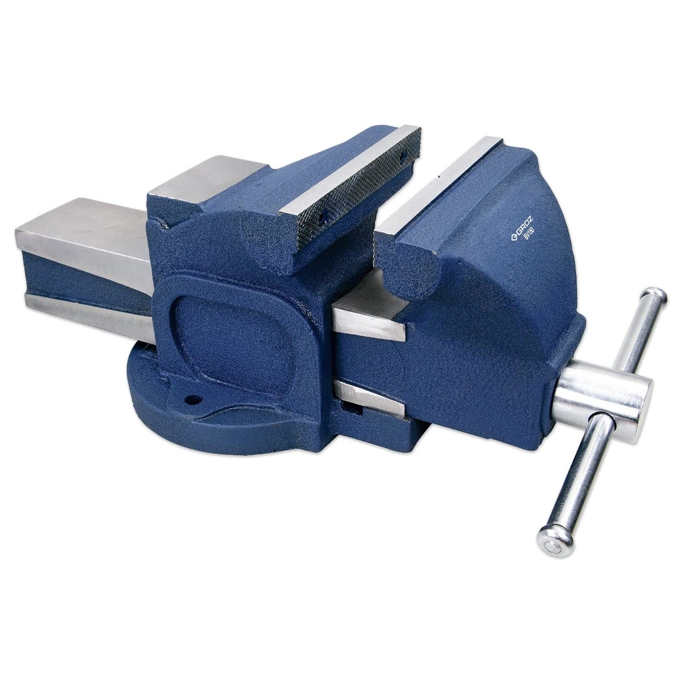 GROZ Heavy Duty Bench Vice with Hardened Jaw Ideal for hammering chipping other tough applications Rigid Robust Jaw Width 100 mm Jaw Opening 125 mm Throat Depth 55 mm BVF100