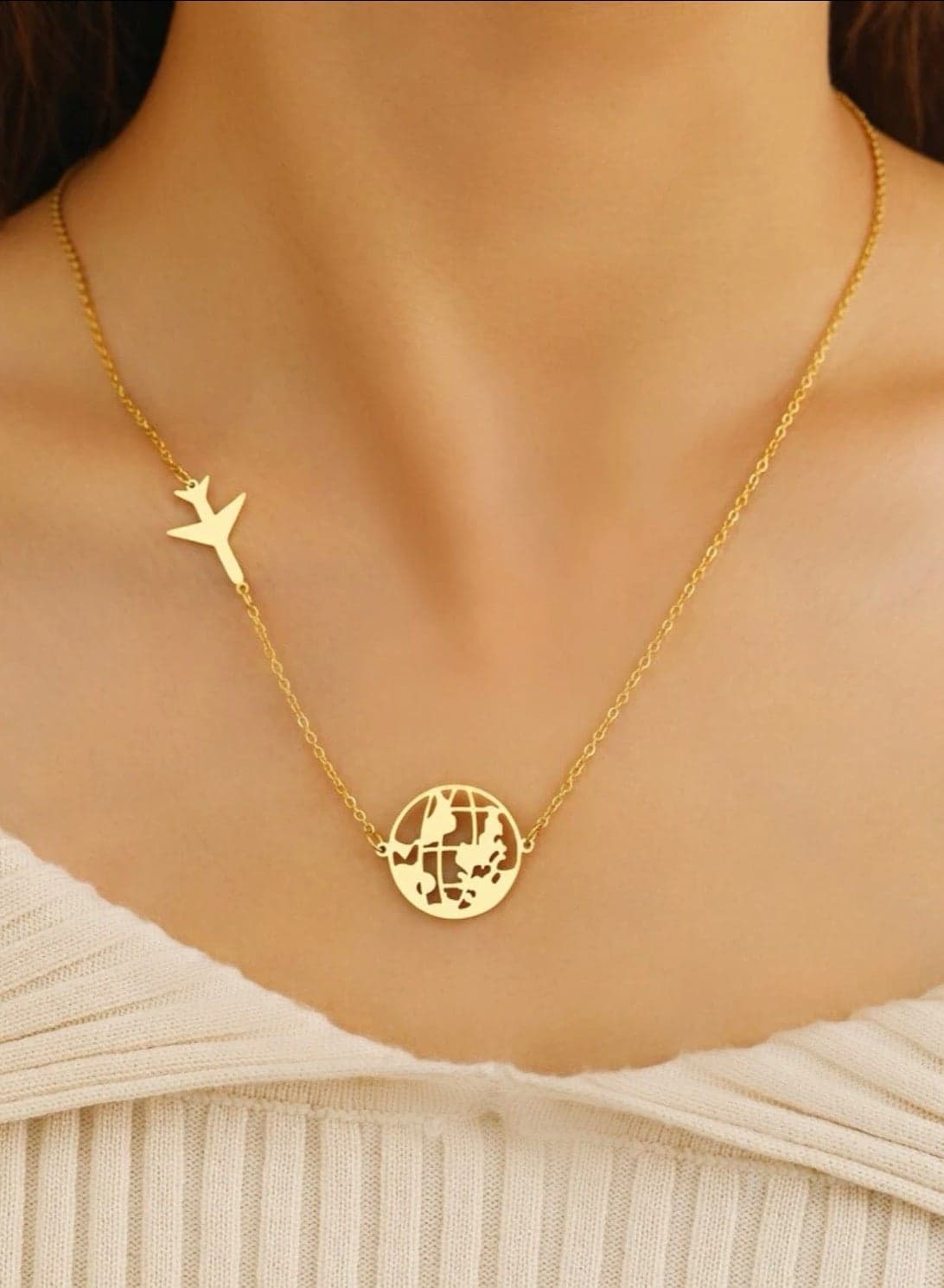 Elegant Stainless Steel Gold Plated Necklace For Women